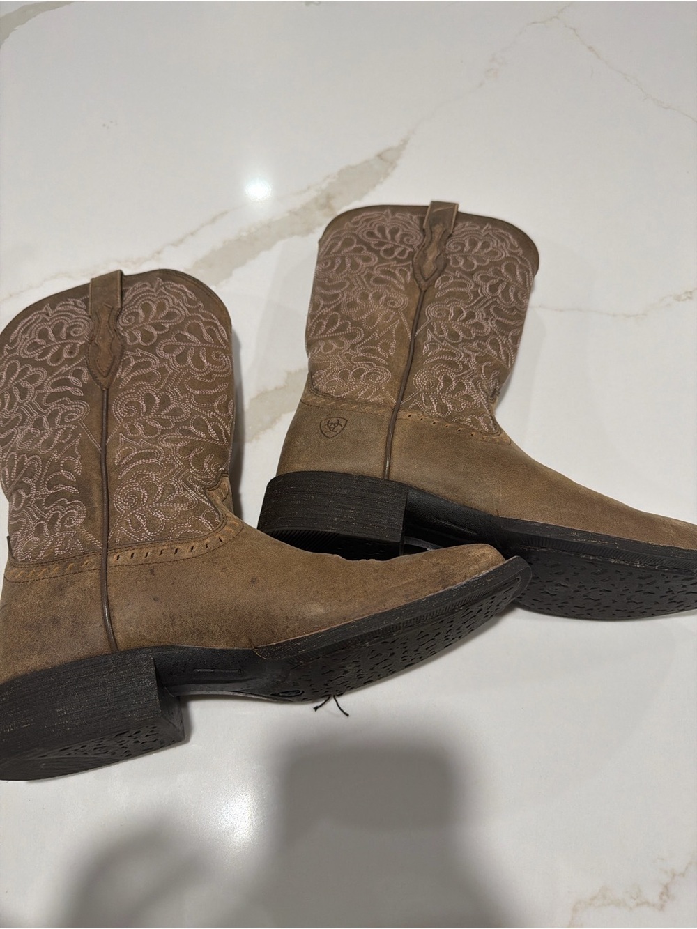Ariat Taupe Suede Western Boots